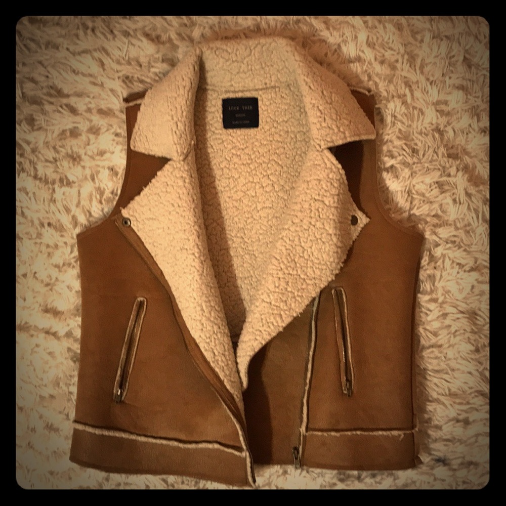 Tan Sherpa vest